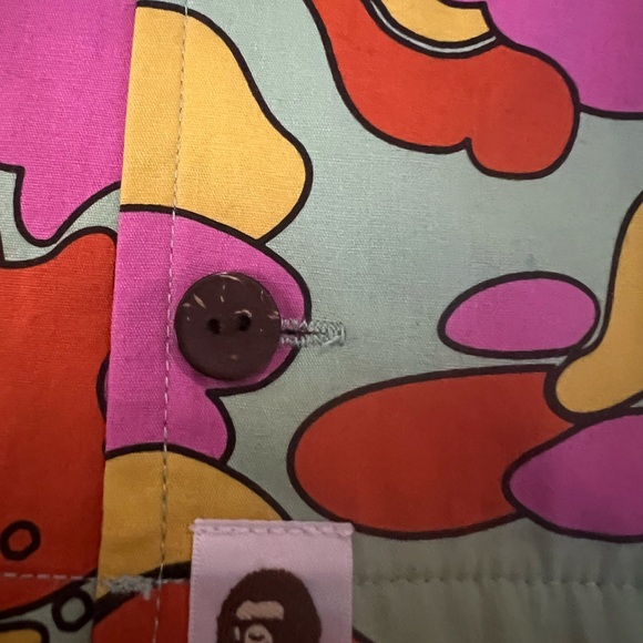 A BATHING APE BAPE FLOWER ONE POINT OPEN COLLAR SHIRT - Picture 4 of 8